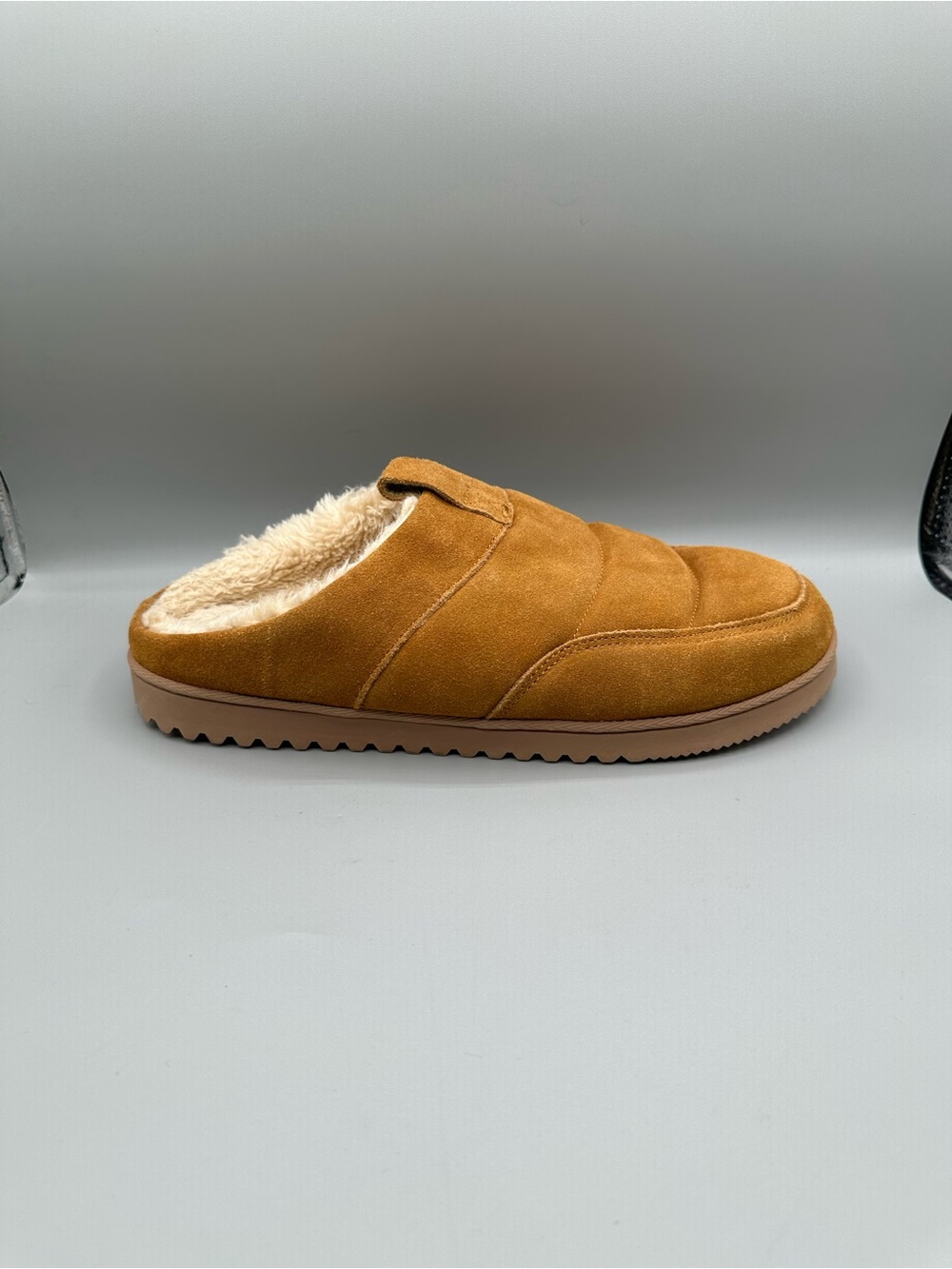 Madewell The Allweek Slipper Suede Faux Fur Lining Men 9 Toffee - Picture 4 of 11